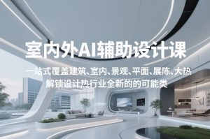 室内外AI设计课，一站式覆盖建筑、室内、景观、平面、展陈五大热门品类，解锁设计行业的全新可能-16888副业资讯