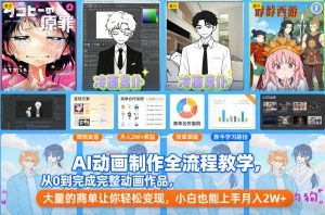 AI动画制作全流程教学，从0到完成完整动画作品，大量的商单让你轻松变现，小白也能上手月入2W+-16888副业资讯