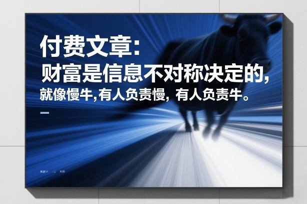 付费文章：财富是信息不对称决定的，就像慢牛，有人负责慢，有人负责牛-16888副业资讯