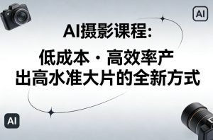 AI摄影课程，低成本高效率产出高水准大片的全新方式-16888副业资讯