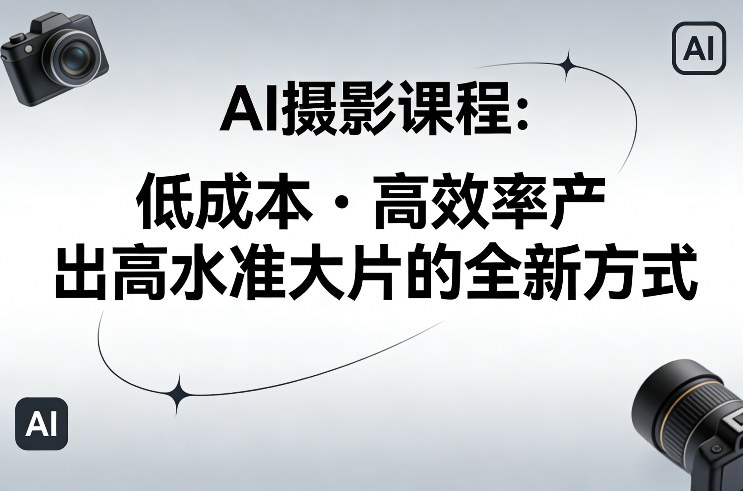 AI摄影课程，低成本高效率产出高水准大片的全新方式-16888副业资讯
