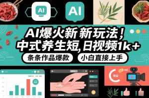 AI爆火新玩法，中式养生短视频，日收益1k+条条作品爆款，小白直接上手，附详细教程-16888副业资讯