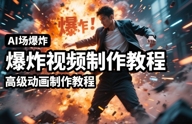 AI场景爆炸视频制作教程，利用人物实拍视频制作出高级的动画特效-16888副业资讯