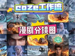通过Coze工作流，制作《动漫分镜图》，两分钟制作完成25宫格分镜图，从0到1演示搭建过程，实操教学-16888副业资讯