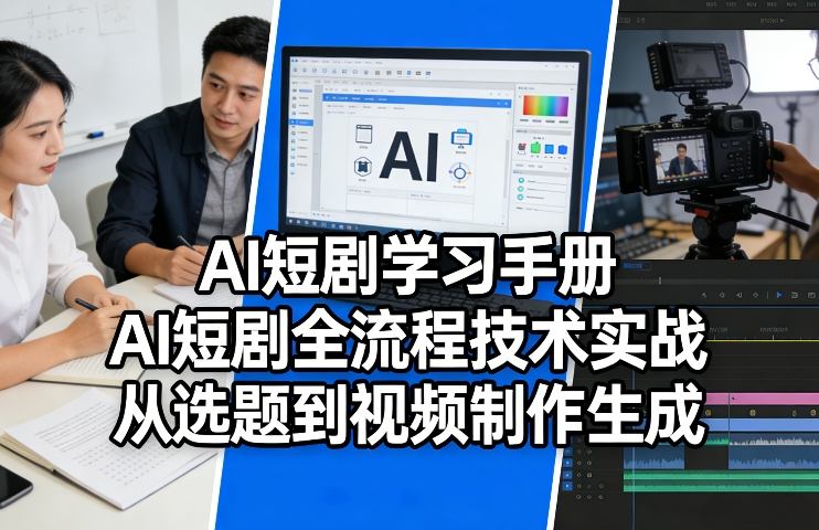 AI短剧学习手册，AI短剧全流程技术实战，从选题到视频制作生成-16888副业资讯