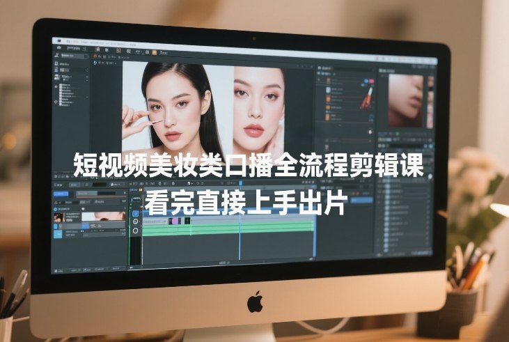 短视频美妆类口播全流程剪辑课，看完直接上手出片-16888副业资讯