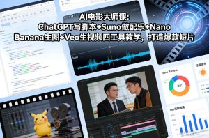 AI电影大师课：ChatGPT写脚本+Suno做配乐+Nano Banana生图+Veo生视频，打造爆款短片-16888副业资讯
