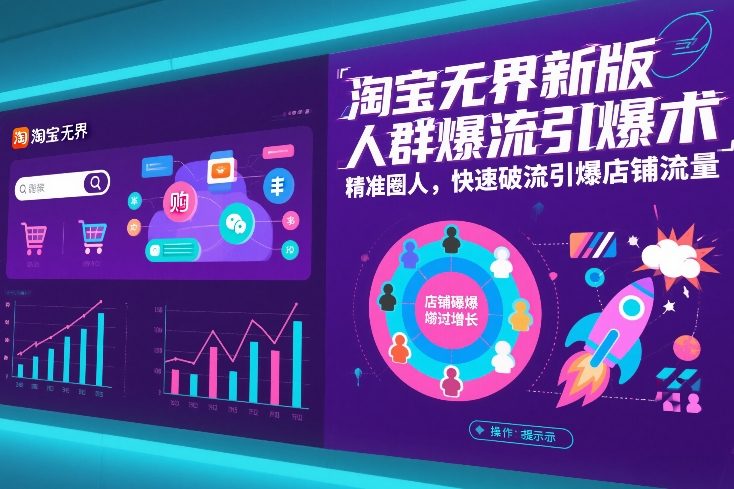 淘宝无界新版人群爆流引爆术，精准圈人，快速破流引爆店铺流量-16888副业资讯