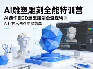 AI雕塑雕刻全能特训营，AI创作到3D造型雕刻全流程特训，AI让艺术创作变得简单-16888副业资讯