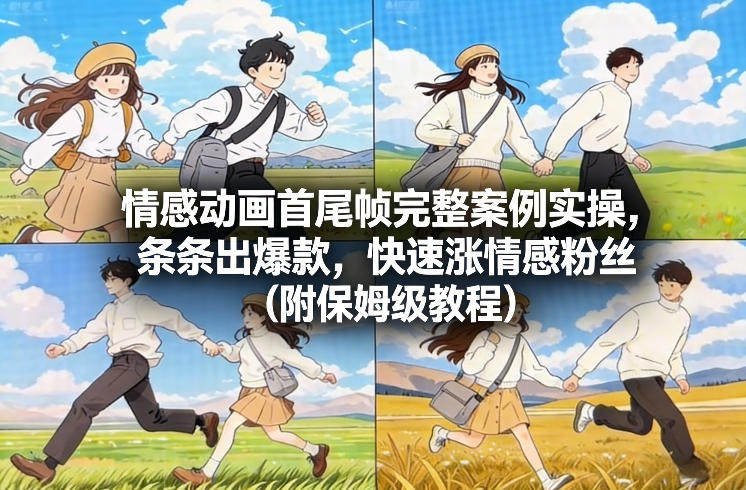 情感动画首尾帧完整案例实操，条条出爆款，快速涨情感粉丝（附保姆级教程）-16888副业资讯