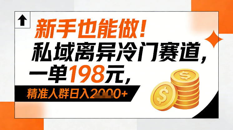 新手也能做！私域离异冷门赛道，一单198，精准人群日入1k+-16888副业资讯