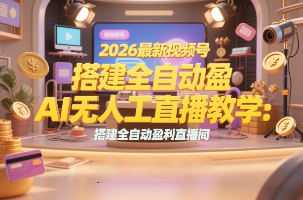 2026最新视频号AI无人直播教学：搭建全自动盈利直播间，低成本开启副业变现-16888副业资讯