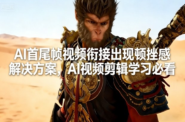 AI首尾帧视频衔接出现顿挫感解决方案，AI视频剪辑学习必看-16888副业资讯