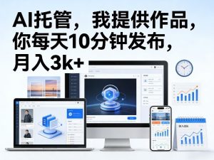 公众号AI托管，我提供作品，你每天10分钟发布，月入3k+【揭秘】-16888副业资讯