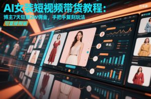 AI女装短视频带货教程：博主7天狂賺2W佣金，手把手复刻玩法，可直接照搬-16888副业资讯
