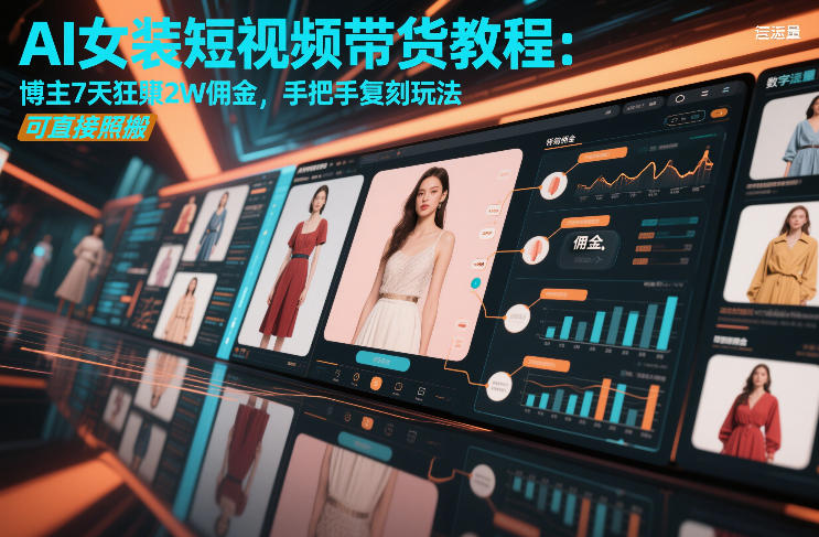 AI女装短视频带货教程：博主7天狂賺2W佣金，手把手复刻玩法，可直接照搬-16888副业资讯