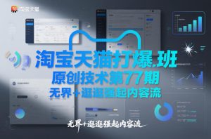 淘宝天猫打爆班原创技术第77期，无界+逛逛强起内容流-16888副业资讯