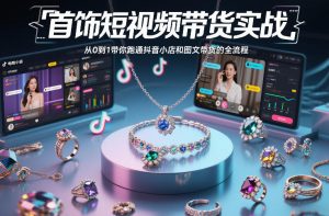 首饰短视频带货实战，从0到1带你跑通抖音小店和图文带货的全流程-16888副业资讯