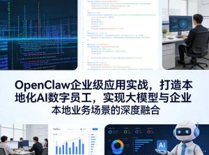 OpenClaw企业级应用实战，打造本地化AI数字员工，实现大模型与企业本地业务场景的深度融合-16888副业资讯