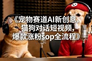 宠物赛道AI新创意，猫狗对话短视频，爆款涨粉sop全流程-16888副业资讯