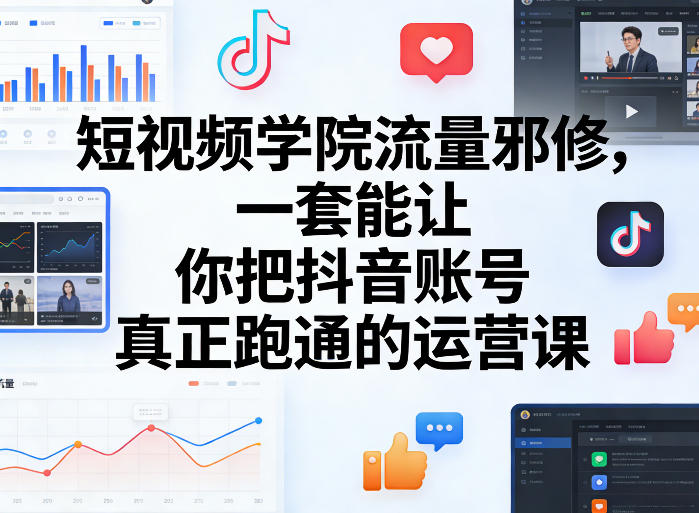 短视频学院流量邪修，一套能让你把抖音账号真正跑通的运营课-16888副业资讯