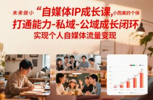 自媒体IP成长课，未来做小而美的个体，打通能力-私域-公域成长闭环，实现个人自媒体流量变现-16888副业资讯
