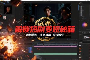 短剧拉新之原创燃剪精简剪辑实操课，解锁短剧变现秘籍-16888副业资讯