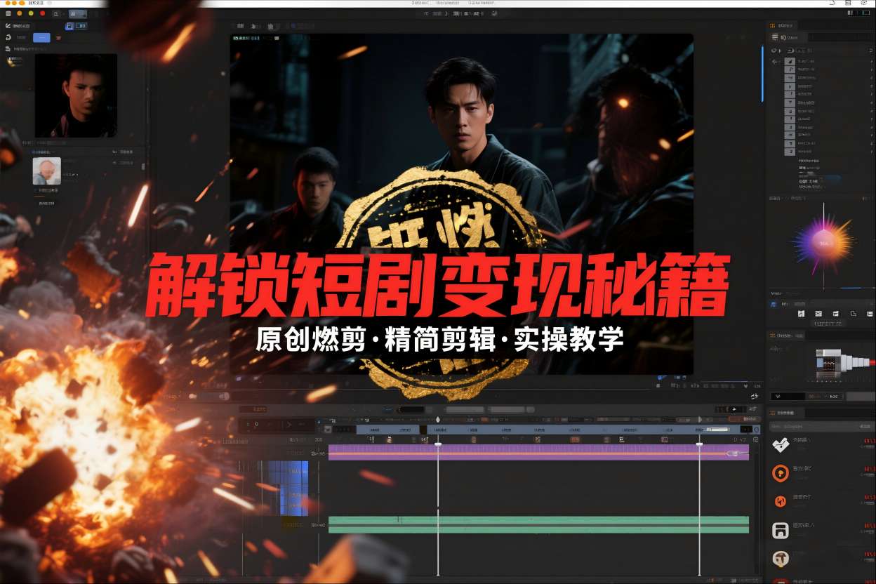 短剧拉新之原创燃剪精简剪辑实操课，解锁短剧变现秘籍-16888副业资讯