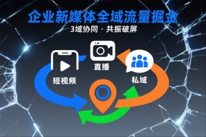 短视频全域商业模式，企业新媒体全域流量掘金，3域协同，共振破屏，短视频-直播-私域-地域-16888副业资讯