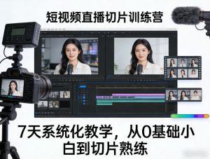 短视频直播切片训练营，7天系统化教学，从0基础小白到切片熟练-16888副业资讯