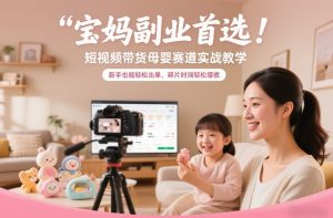 宝妈副业首选！短视频带货母婴赛道实战教学，新手也能轻松出单，碎片时间轻松增收-16888副业资讯