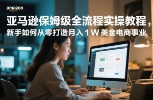 亚马逊保姆级全流程实操教程，新手如何从零打造月入1W美金电商事业-16888副业资讯