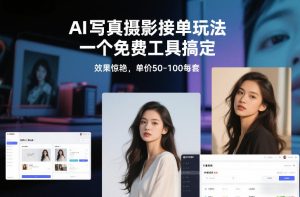 AI写真摄影接单玩法，一个免费工具搞定，效果惊艳，单价50-100每套-16888副业资讯