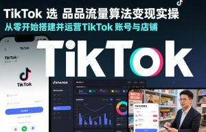 TikTok选品流量算法变现实操，从零开始搭建并运营TikTok账号与店铺-16888副业资讯