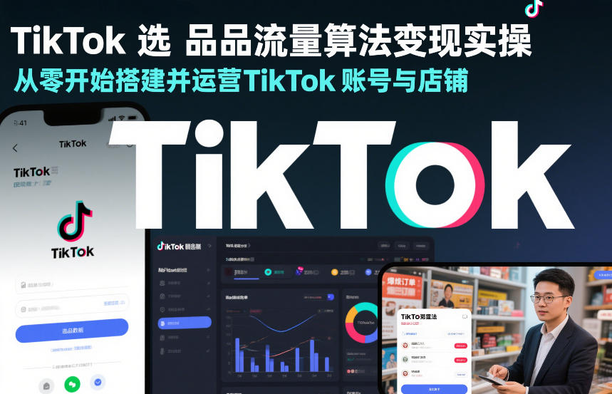 TikTok选品流量算法变现实操，从零开始搭建并运营TikTok账号与店铺-16888副业资讯