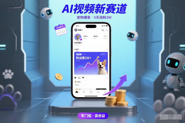 AI视频新赛道，宠物播客仅注册5天涨粉2W，收益非常可观-16888副业资讯