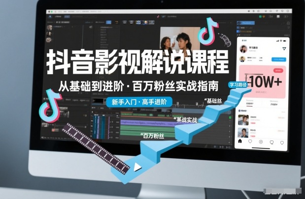 抖音百万粉丝影视解说课程，基础到进阶课，适合新手和进阶学习-16888副业资讯