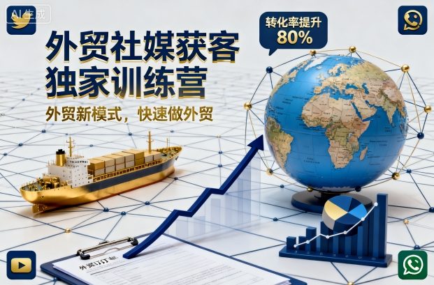 外贸社媒获客独家训练营，外贸新模式，快速做外贸（更新26年2月）-16888副业资讯