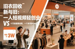 旧衣回收“新”与“旧”：一人短视频轻创业，VS十万加盟重运营，一个多月挣3W【揭秘】-16888副业资讯