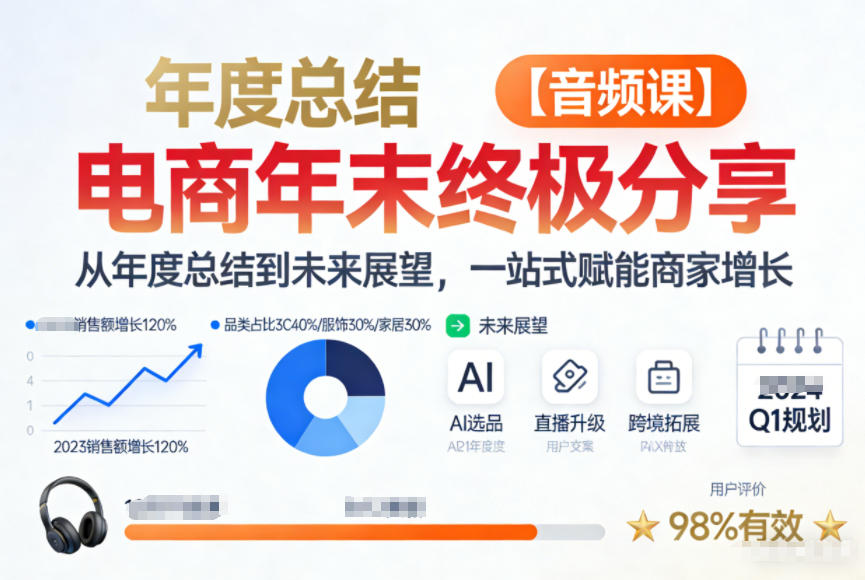 电商年未终极分享，从年度总结到未来展望，一站式赋能商家增长【音频课】-16888副业资讯