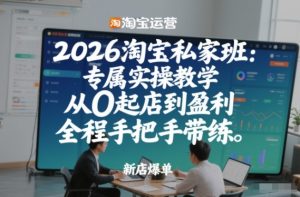 2026淘宝私家班：专属实操教学，从0起店到盈利，全程手把手带练-16888副业资讯