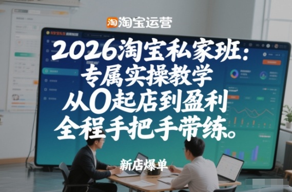 2026淘宝私家班：专属实操教学，从0起店到盈利，全程手把手带练（更新）-16888副业资讯