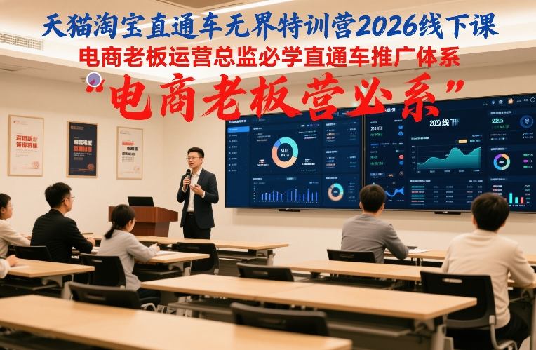 天猫淘宝直通车无界特训营2026线下课，电商老板运营总监必学直通车推广体系-16888副业资讯