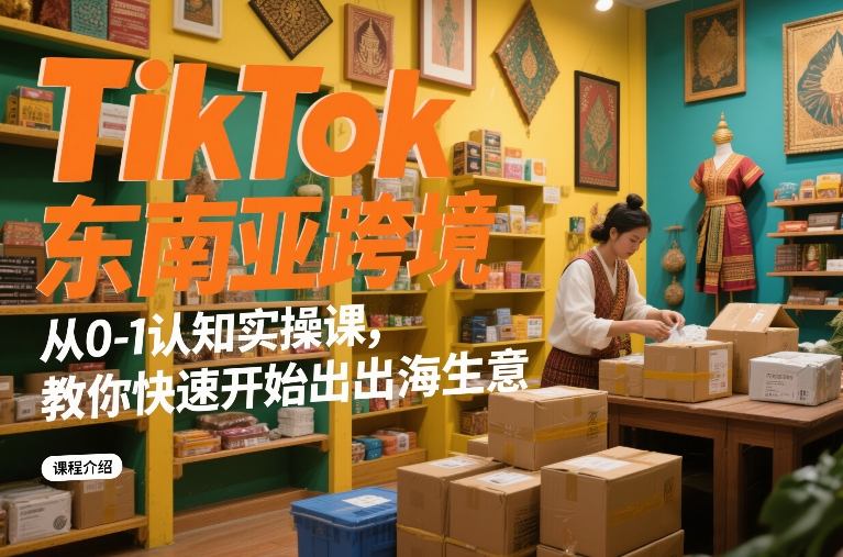TikTok东南亚跨境从0-1认知实操课，教你快速开始出海生意-16888副业资讯