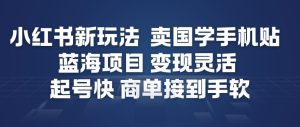 小红书新玩法，卖国学手机贴，蓝海项目，变现灵活，起号快，商单接到手软-16888副业资讯