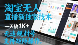 淘宝无人直播最新独家技术，一天搞1K+，无违规封号，支持矩阵操作，长期稳定【内部揭秘】-16888副业资讯