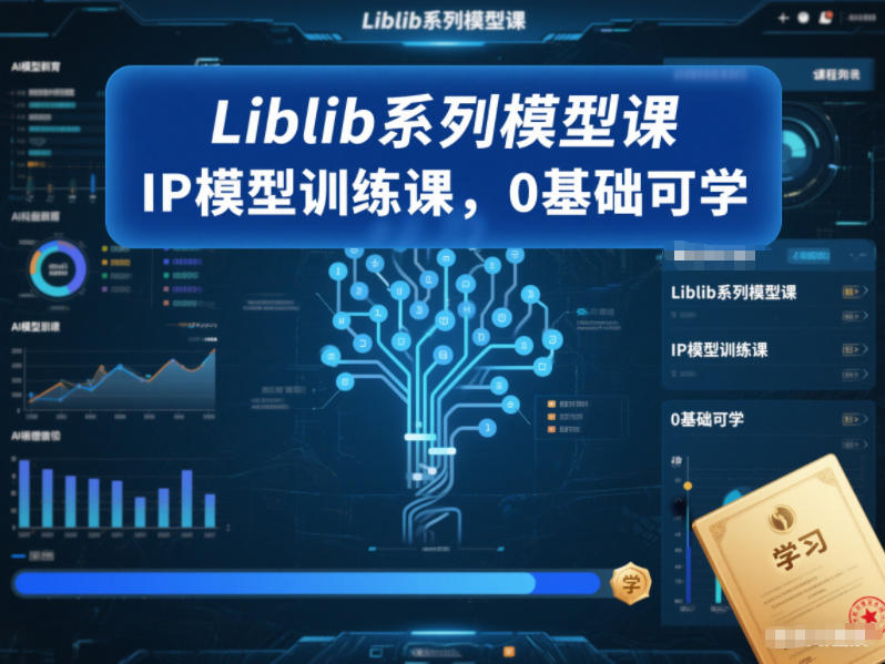 Liblib系列模型课，IP模型训练课，0基础可学-16888副业资讯