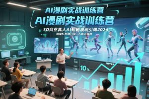 AI漫剧实战训练营，3D商业真人AI短剧漫剧引爆2026，流量红利期已至，入场正当时-16888副业资讯