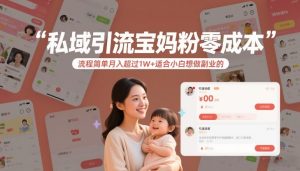 私域引流宝妈粉零成本流程简单月入超过1W+适合小白想做副业的-16888副业资讯