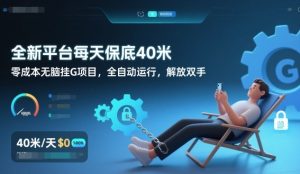 全新平台每天保底40米，零成本无脑挂G项目，全自动运行，解放双手【揭秘】-16888副业资讯